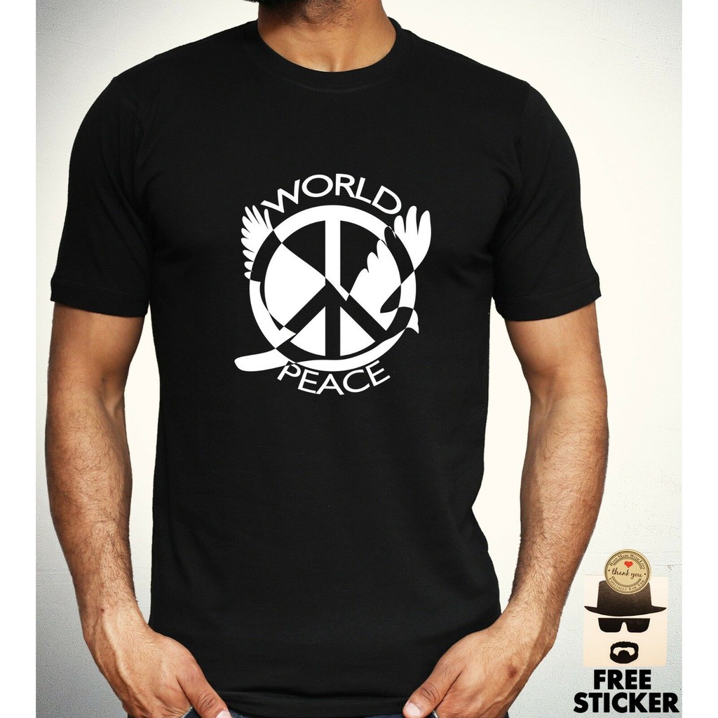 World Peace Symbol T Shirt Love Freedom Short Sleeve Men Unisex Gift Top Shopee Singapore - funniest roblox shirts rldm