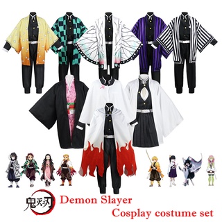 Halloween cosplay costume Clothes Anime Demon Slayer Cosplay dress Tanjirou/Nezuko/Kyoujurou suit