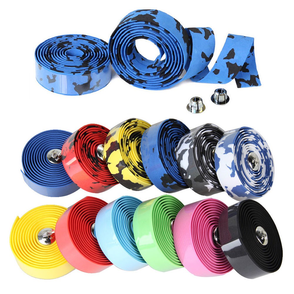 Cycling Handle Belt Bike Bicycle Cork Handlebar Tape Wrap 2 Bar Plug Wholesale