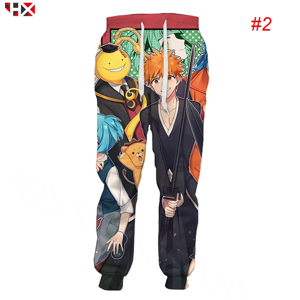 Hx Japanese Anime One Piece Bleach Naruto Dragon Ball 3d Print Men Trousers Men Women Jogger Pants Shopee Singapore