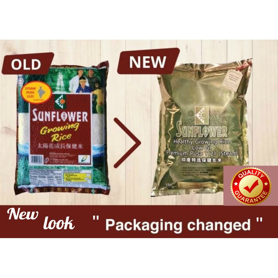 Sunflower Healthy Growing Basmathi Rice 5kg New Stock Gold Packaging Shopee Singapore