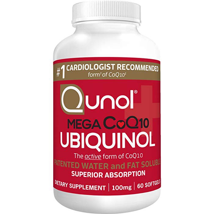 Qunol Mega Ubiquinol CoQ10 100mg, Superior Absorption 60 Count Softgels