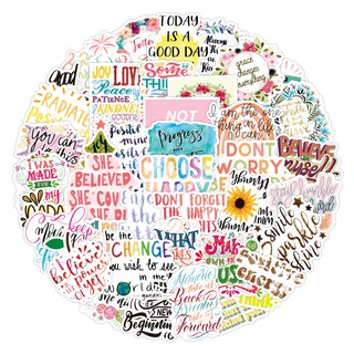 50pcs Cute Sticker Quote Sticker for Water Bottle Waterproof Vinyl Motivational Sticker Laptop Sticker Stationery DIY #1