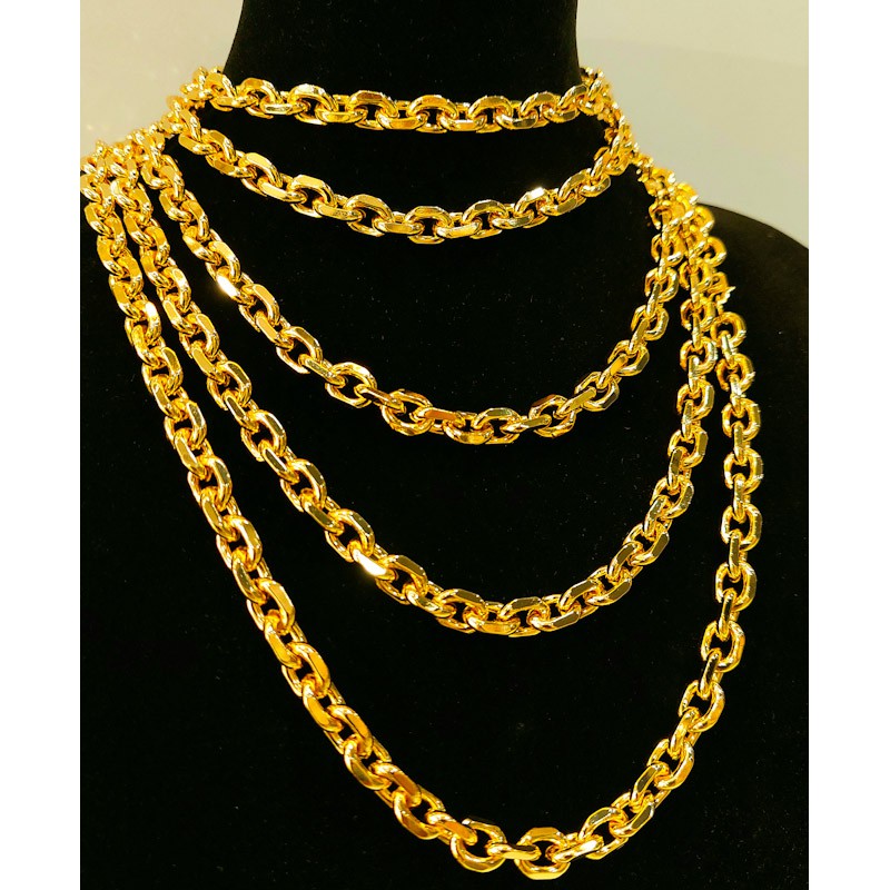 Shop Malaysia Emas Bangkok 24k Rantai Leher Dewasa Sauh Cop 916 24k Gold Plated Necklace Cop 916 Ready Stock Shopee Singapore