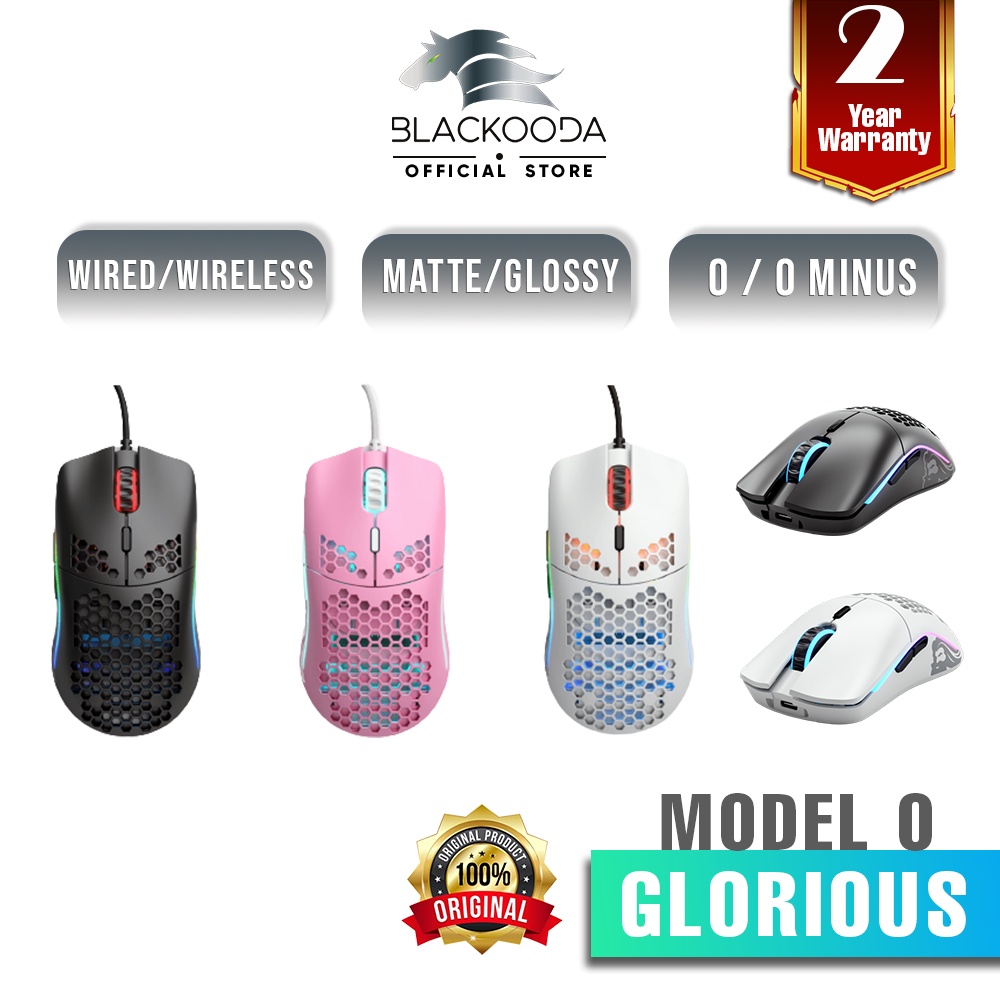Glorious Model O O Minus Wired Wireless Gaming Mouse Matte Glossy Black White Shopee Singapore