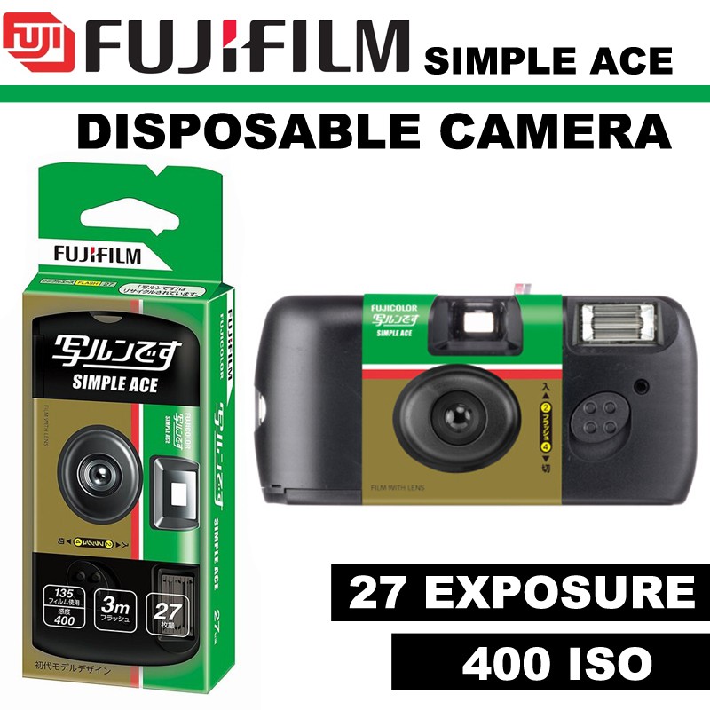 FUJIFILM 35mm Disposable Single Use Film Camera Simple Ace ISO 400