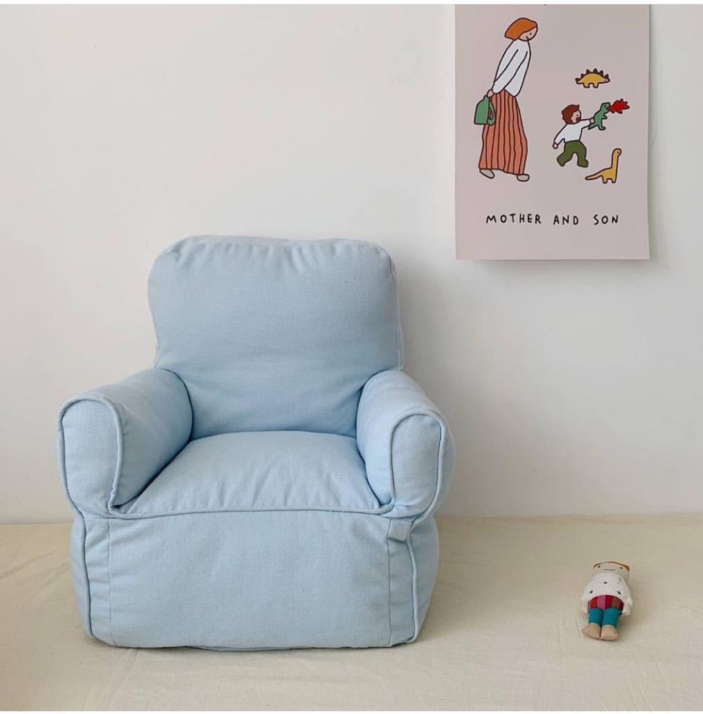 Cass Uary Children S Armchair Plaid Color Canvas Mini Sofa Chair Shopee Singapore