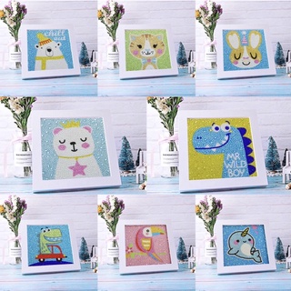 5D DIY Cartoon Diamond Painting Kit With Frame Kids Gift Children Educational Toy 儿童钻石画 #0