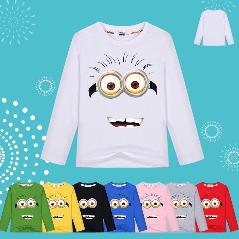 Kids Minions Big Eyes T Shirt Cartoon Despicable Me Boys Clothes Tees Shopee Singapore - minion roblox t shirt