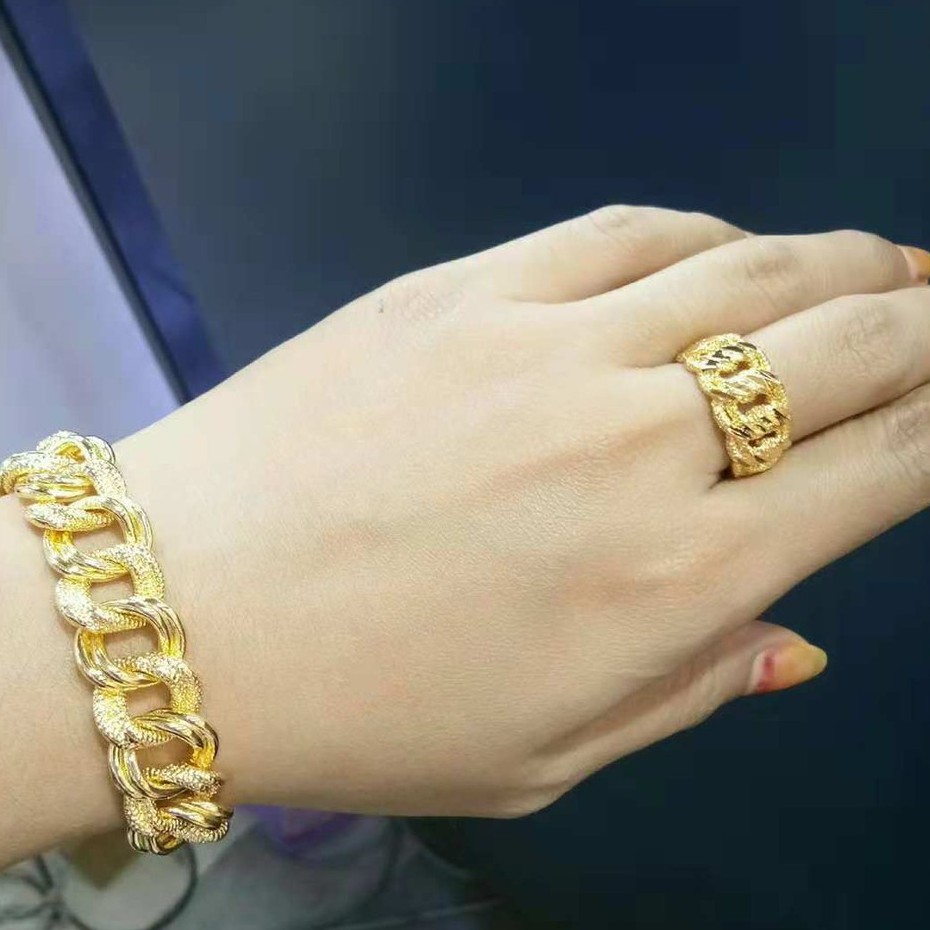 Elena Gold Korea Coco 1 3cm Hand Chain Set Coco Gold Ring Shopee Singapore