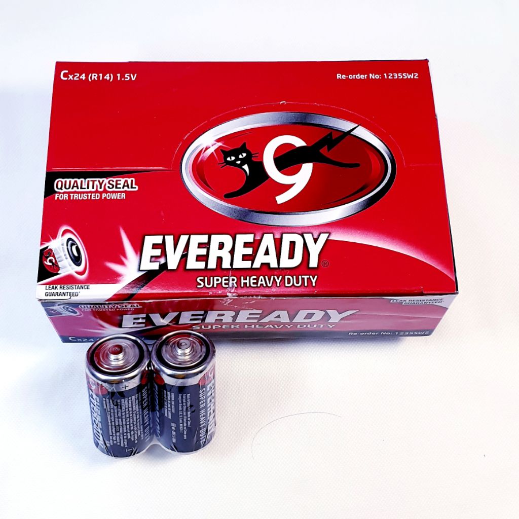 Eveready "C" size 2pcs Carbon Zinc Batteries. 1Box/12packs (24pcs
