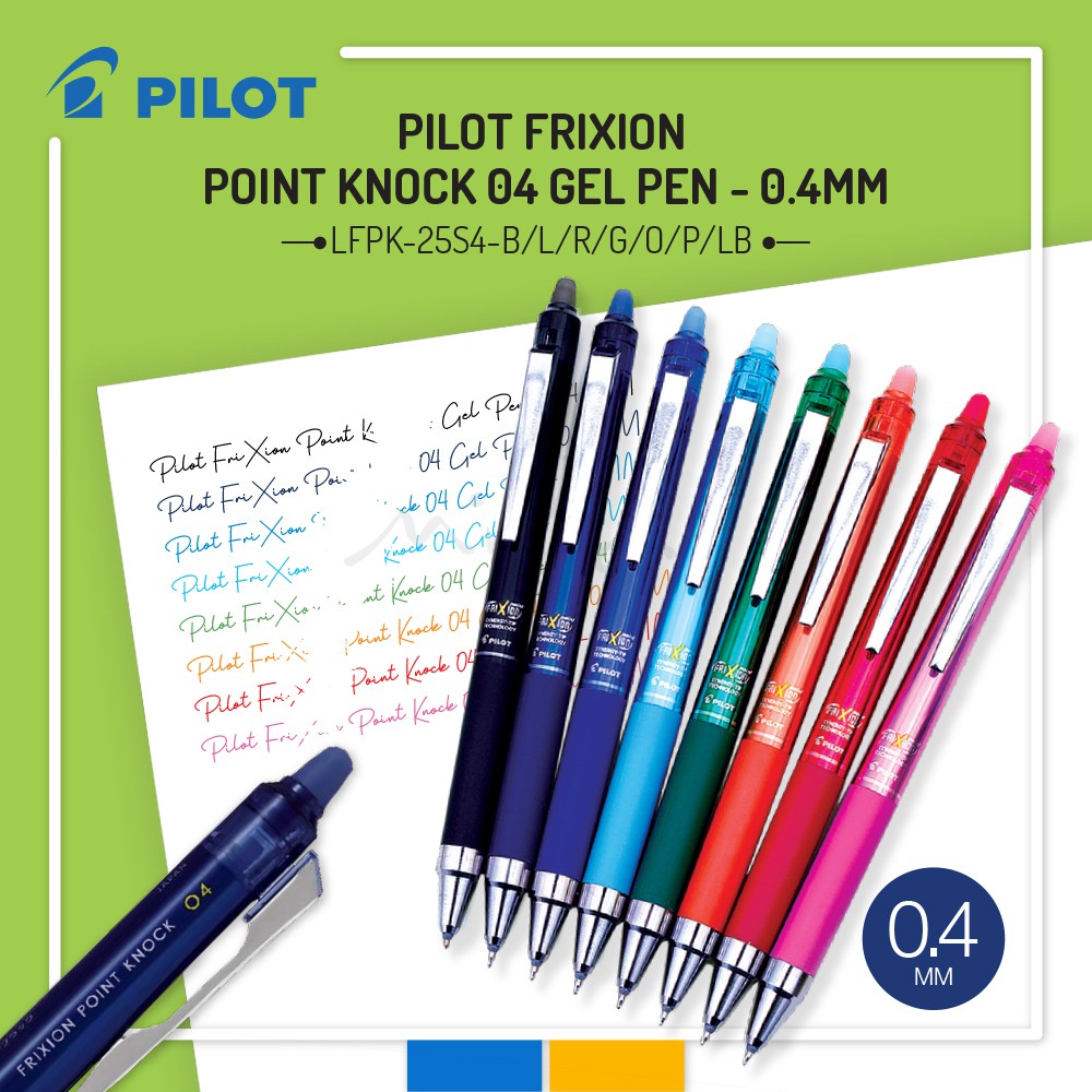 Pilot FriXion Point Knock 04 Erasable Gel Pen - 0.4 mm | Shopee Singapore