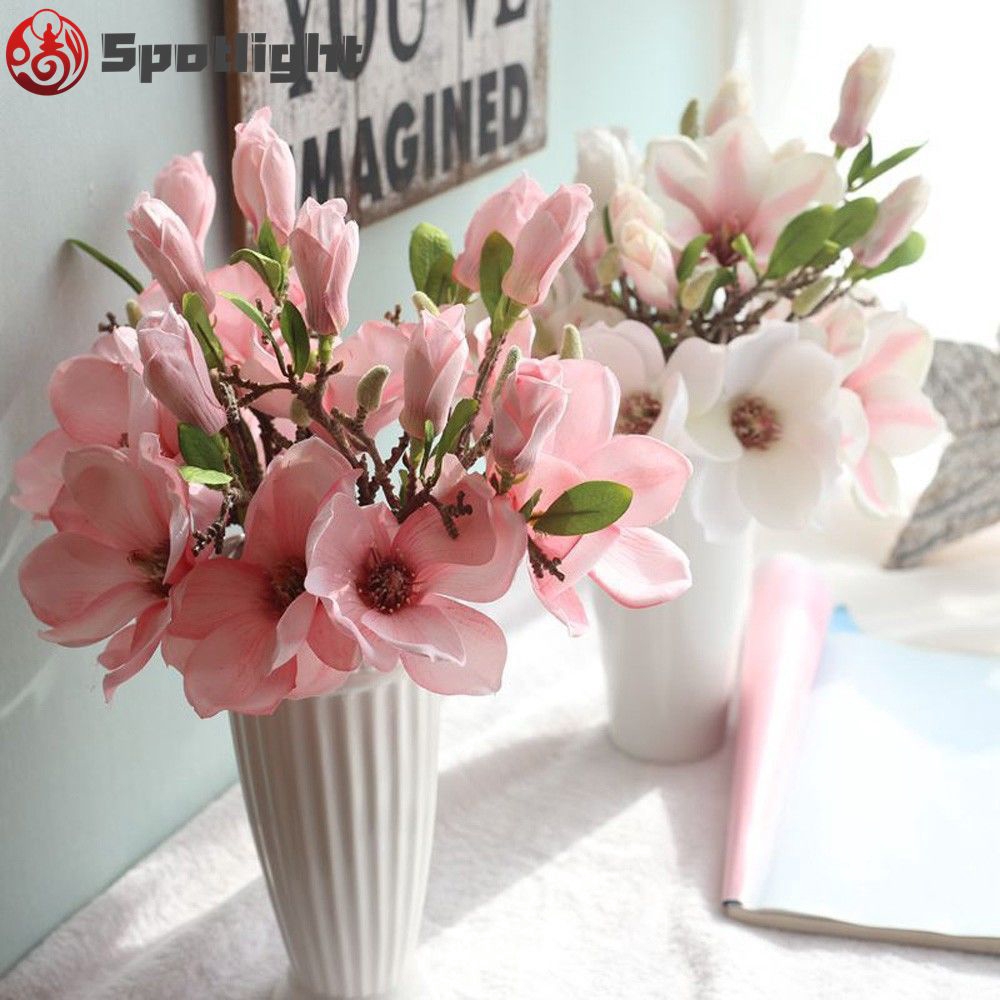 Artificial Fake Flowers Leaf Magnolia Floral Wedding Bouquet Party Home Deco Shopee Singapore