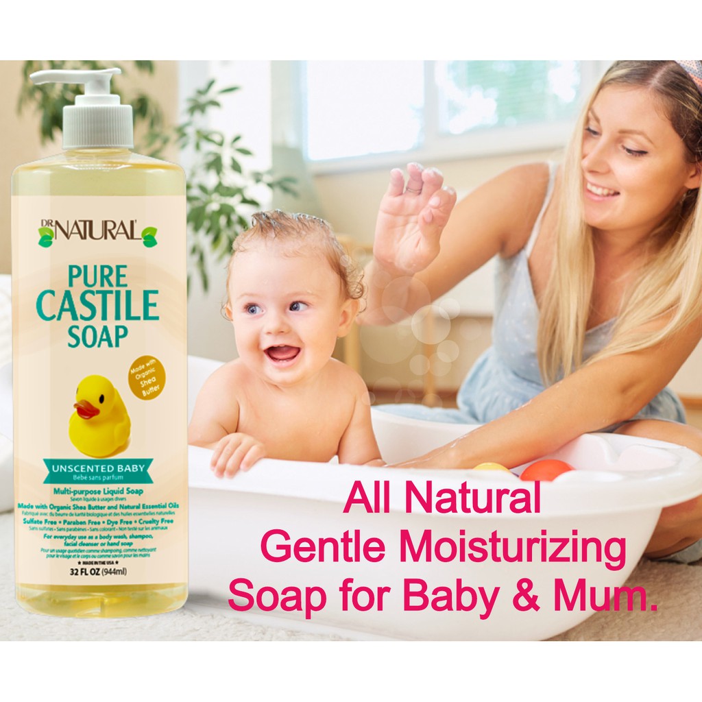 Dr Natural Baby Bath Soap Mild Pure Castile Soap Unscented Hair Body Face Baby Shampoo Keeps Skin Moisturized Shopee Singapore