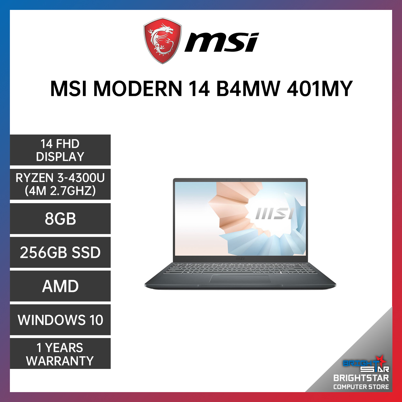 Msi modern 14 b4mw 417xru обзор