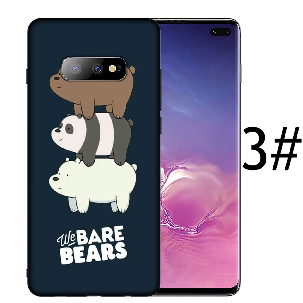 Samsung Galaxy Note 10 9 8 S9 S10 Plus + Soft Silicone Phone Case We Bare Bears funny Black TPU Cover