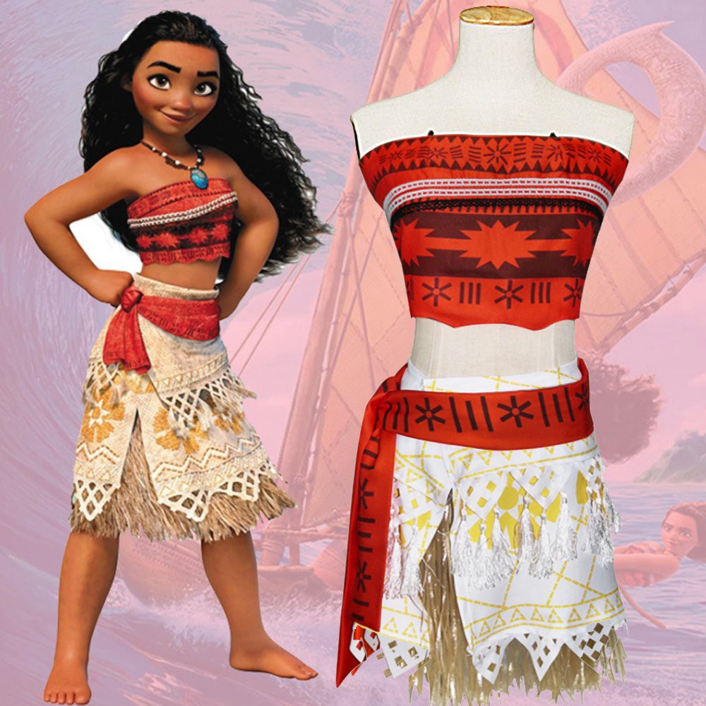 Moana Princess Costume Girls Adventure Outfit Polynesian Cosplay Dress Up Shopee Singapore