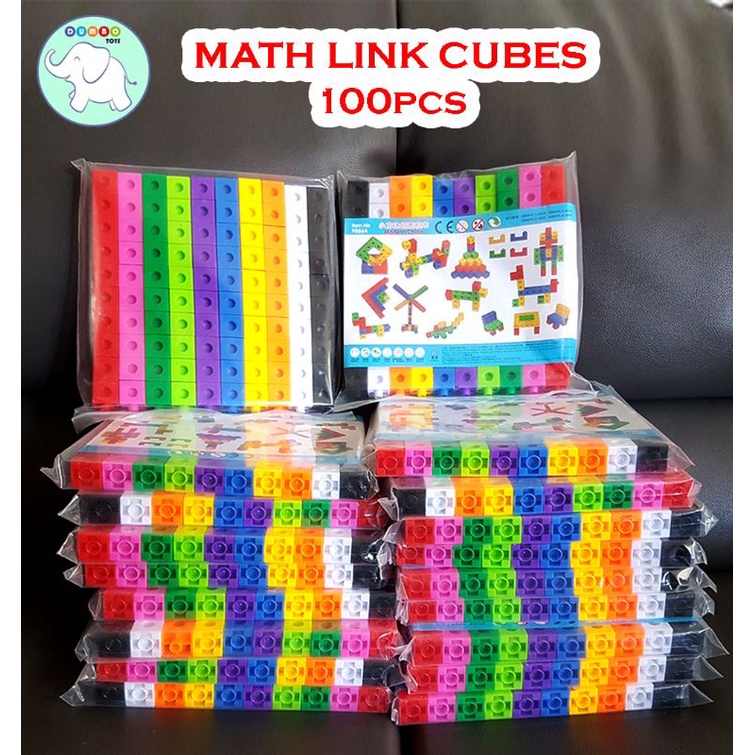 Math Link Cubes 2x2cm 100pcs Mathlink Linking Cube Shopee Singapore