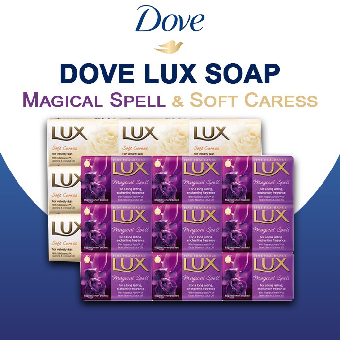 Dove LUX Soap Bar 85g X 18pcs, Magical Spell & Soft Caress Shopee Singapore