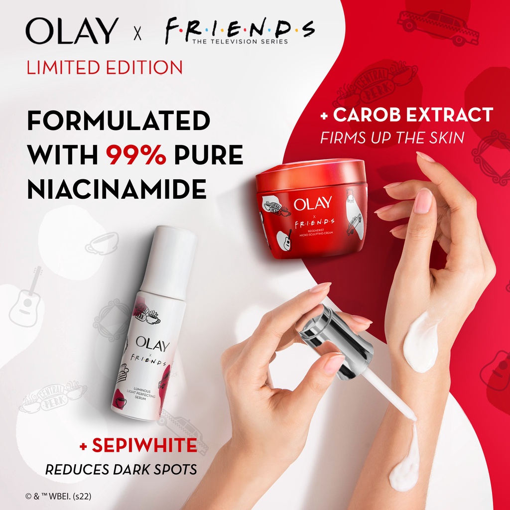 Bundle of 2] Limited Edition Olay x FRIENDS Regenerist Day Moisturiser 50g + Luminous Essence 30ml | Shopee Singapore