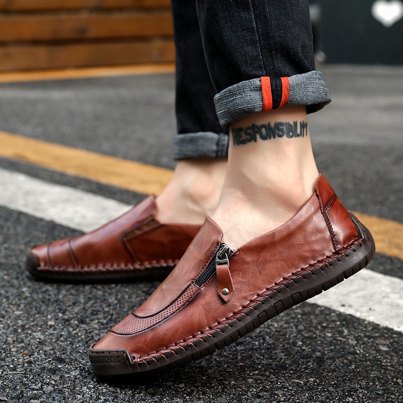 Ready Stock Plus Size 38 48 Men Shoes Leather Shoes Loafers Kasut Kulit Lelaki Shopee Singapore