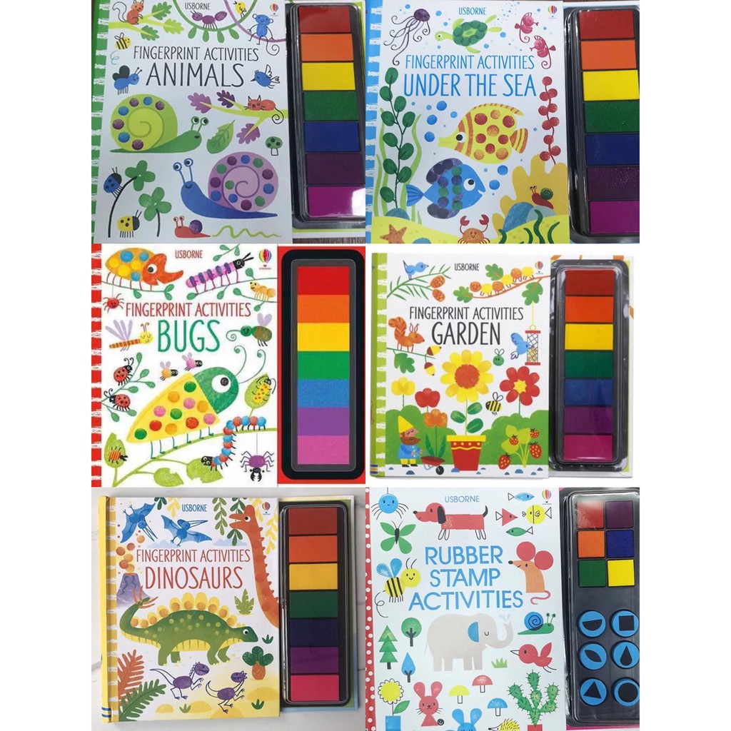 Usborne Fingerprint Activities Book / Rubber Stamp Activities Book Shopee Singapore
