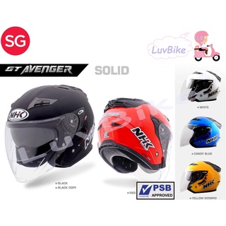 PSB Approved NHK GT Solid Open Face Motorcycle Helmet With Double Visor