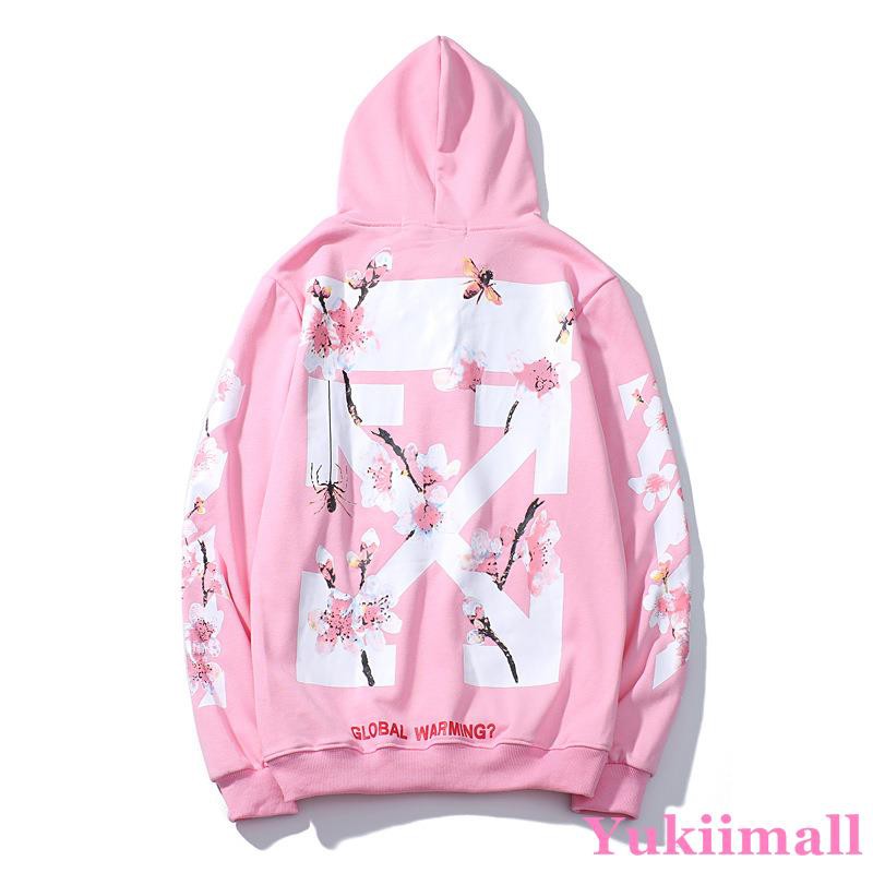 pink blossom off white hoodie