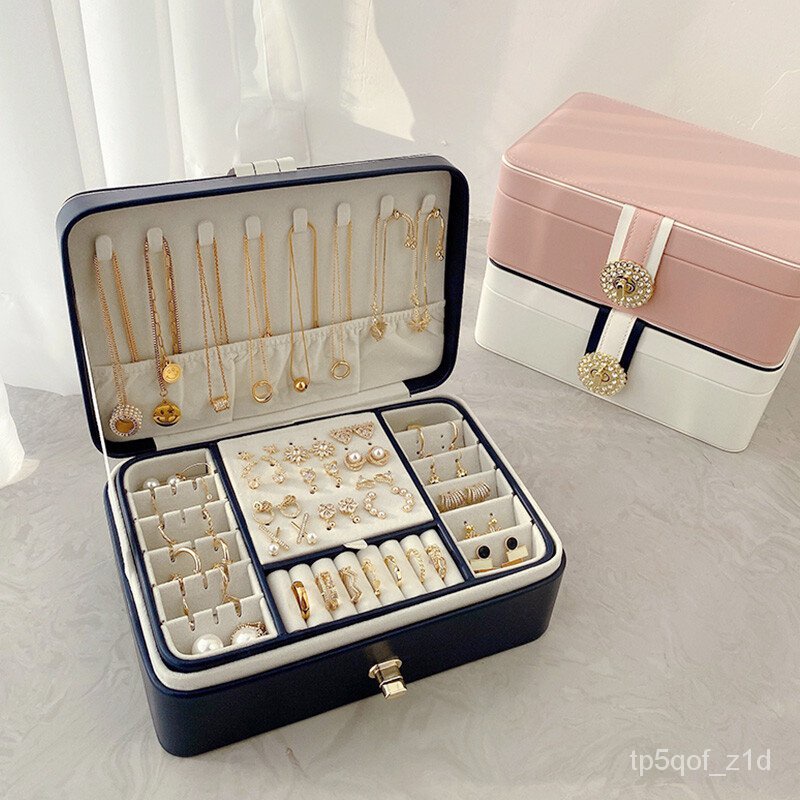 NEWRomon Cartier Jewellery Box Multi-Layer Large Capacity Exquisite Portable Storage Box Earring Ring Female Accessorie
