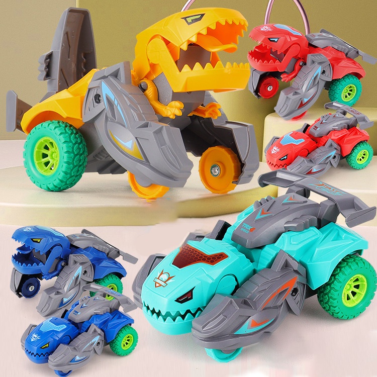 Cool Boy Toy Model Deformation Car Dinosaur Inertial Car Mecha Chariot ...