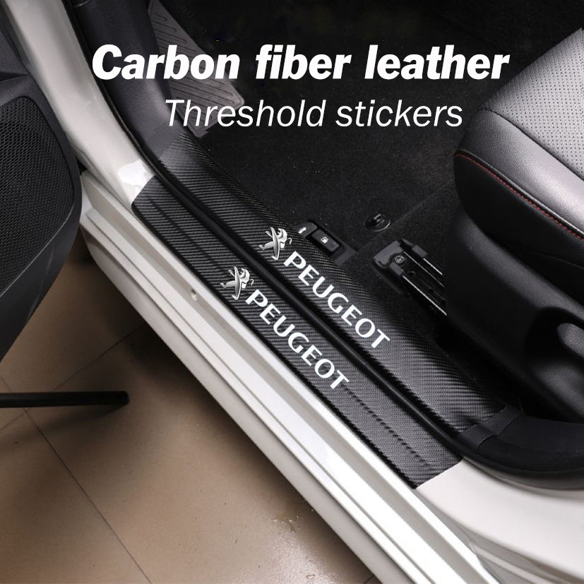 Carbon Fiber leather Threshold Protection Sticker Car Door Threshold