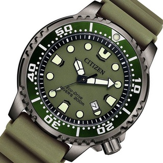 Original Citizen Promaster Marine Green Rubber BN0157-11X Eco-Drive Diving Watch #3
