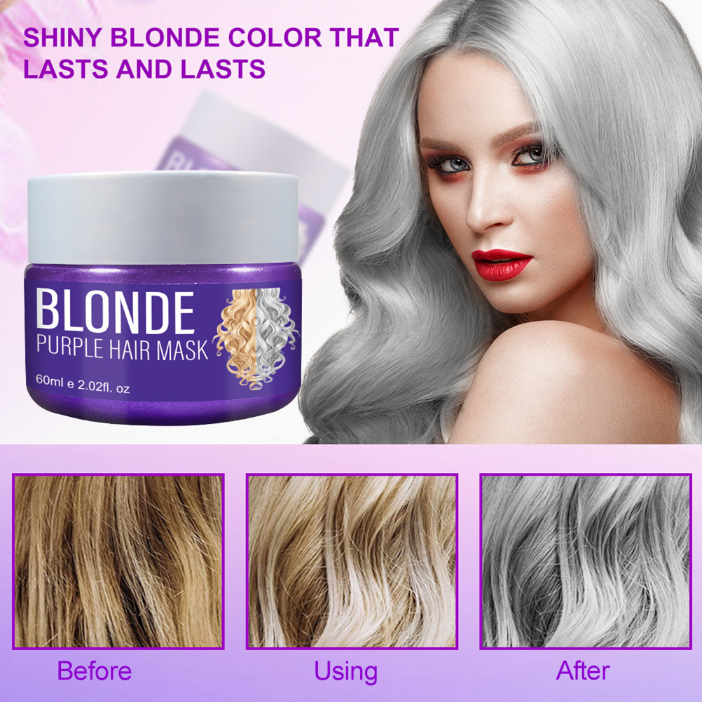 60ml No Yellow Mask Purple Hair Mask Silver Hair Mask for Blonde Platinum  and Silver Hair | Shopee Singapore