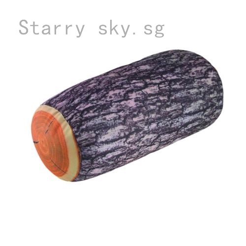 Cylindrical Wood Logs Shape Wooden Pillow Home Car Auto Cushion