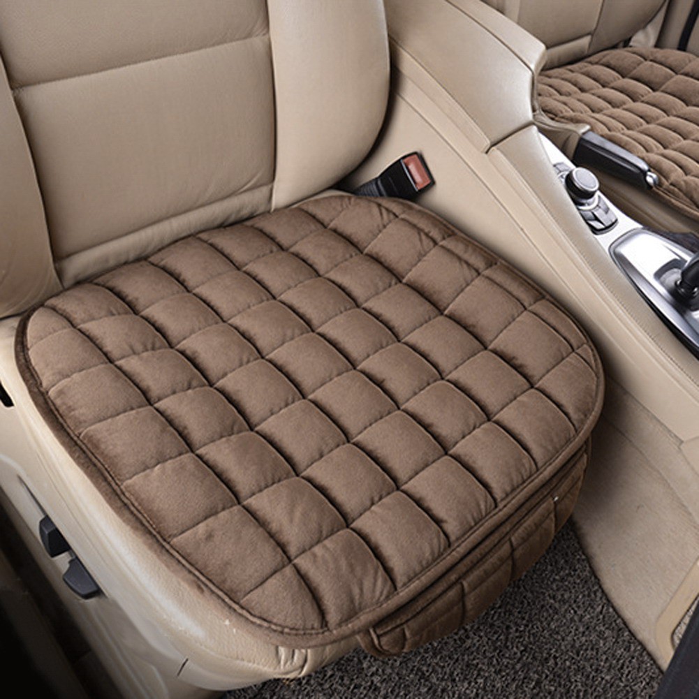 Winter Warm Plush Anti Slip Car Seat Cover Lattice Cushion Auto Chair Mat Pad
