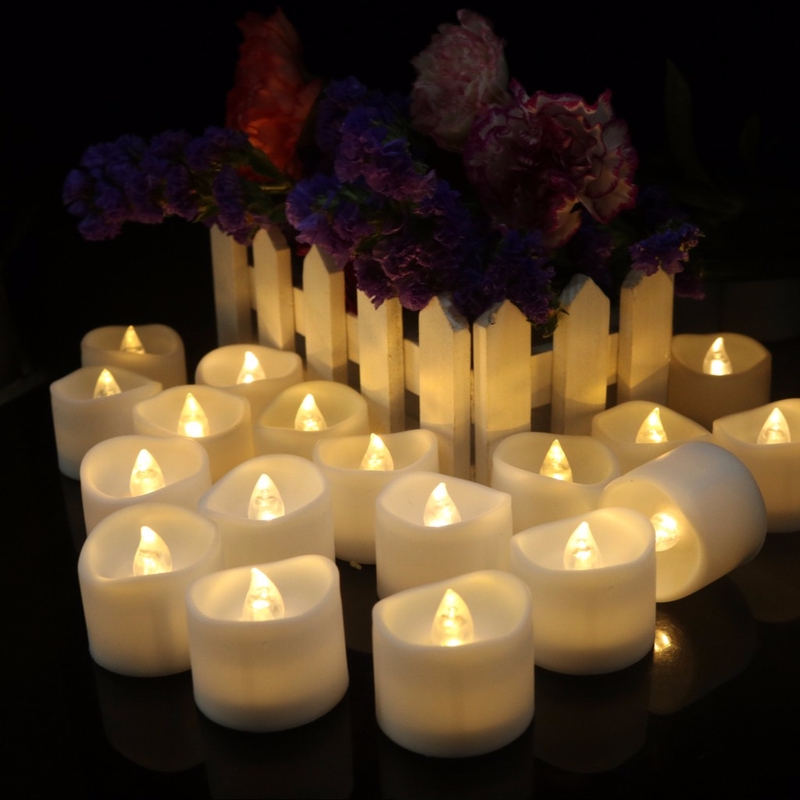 24pcs Flameless LED Tealight Tea Candles Wedding Light Romantic Candles Lights