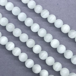 Image of thu nhỏ White Cats Eye Beads 4-12mm Round Natural Loose Opal Stone Bead Diy for Jewelry #3