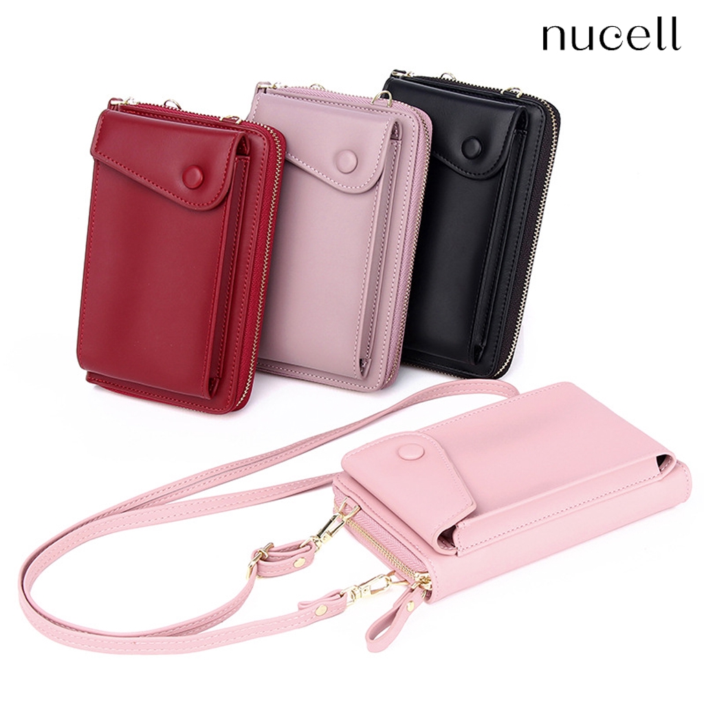 Women Mini Sling Bag Wallet PU Leather Small Mobile Phone Bag Crossbody Handphone Bag | Shopee ...