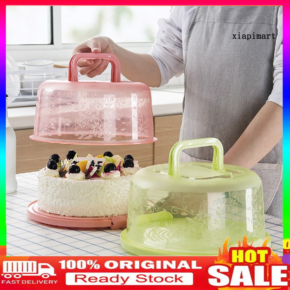 【Ready stock】Portable Cake Storage Box Round Birthday Wedding Kitchen