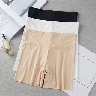 Image of Ice Silk Safety Pants for Women Seamless Stretch Summer High Waist Ladies Shorts Leggings Underwear Plus Size