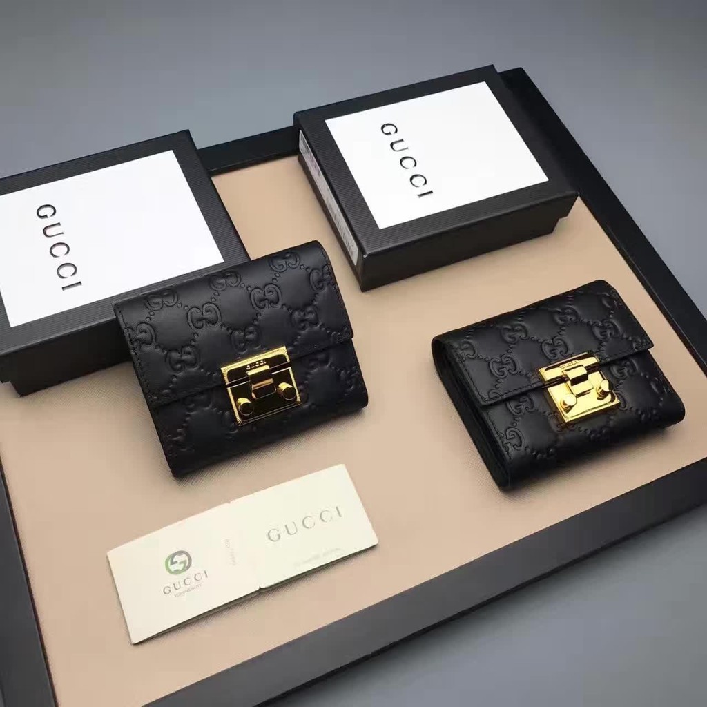 Gucci Short Clip Gucci Folding Button Wallet Wallet Cool Qi Girls Wallet Brand-name Wallet Short ...
