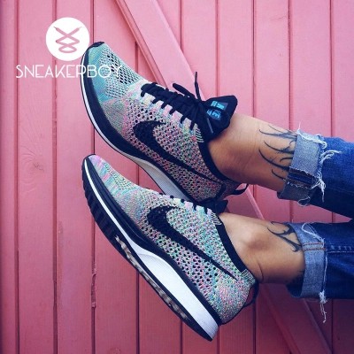 NIKE FLYKNIT RACER MULTICOLOR Men's and casual shoes comfortable and breathable running shoes 526628-304 | Singapore
