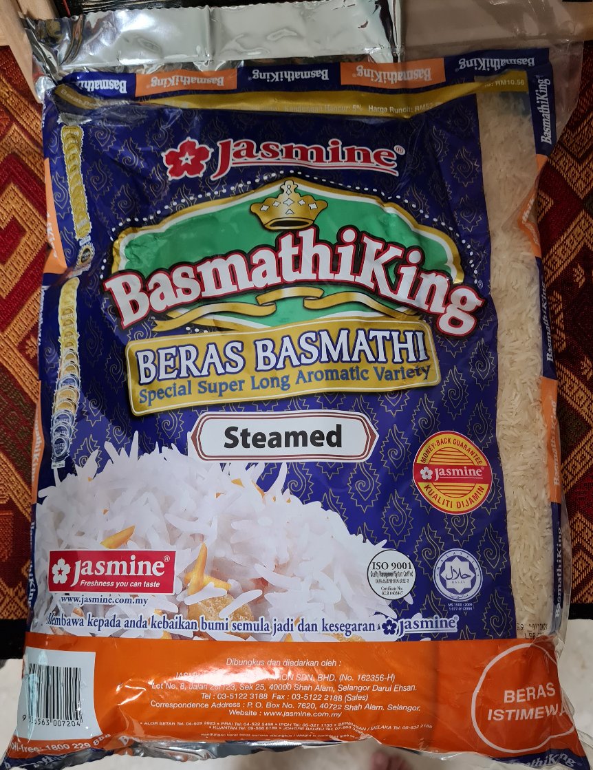 Jasmine Basmathi King Beras Basmathi Special Super Long Aromatic Variety Rice 5kg Singapore