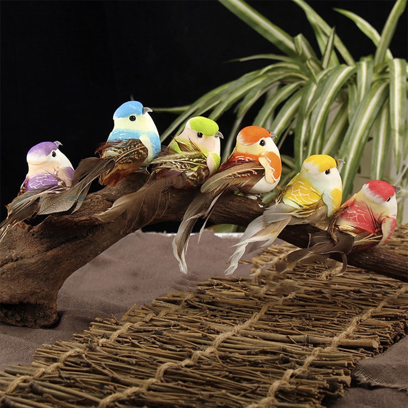 Details about   Cute Mini Artificial Birds Craft Birds with Feather for Wedding Home Garden 