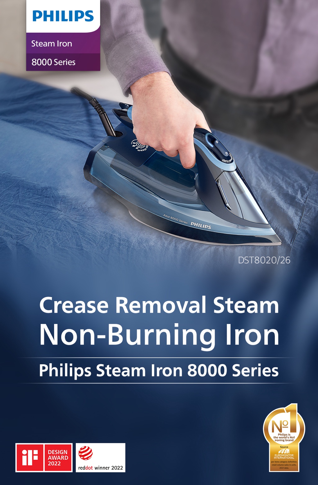 PHILIPS Azur Steam Iron 8000 Series With OptimalTEMP Technology 