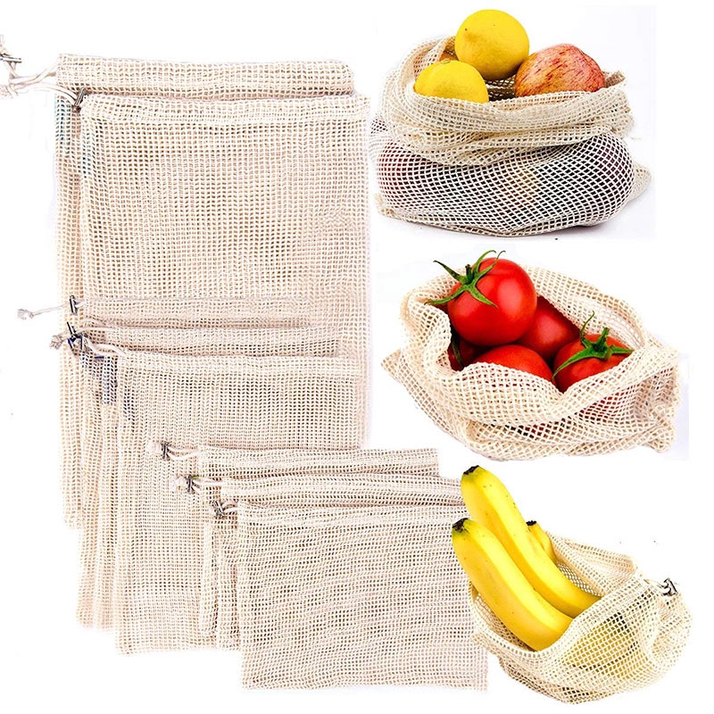 100pcs Reusable Fruits Mesh Bag Produce Bags Potatoes 激安/新作