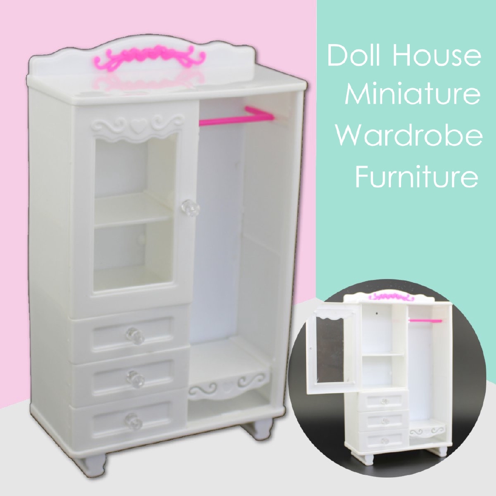 Miniature Wardrobe Furniture Plastic Diy Doll House Bedroom