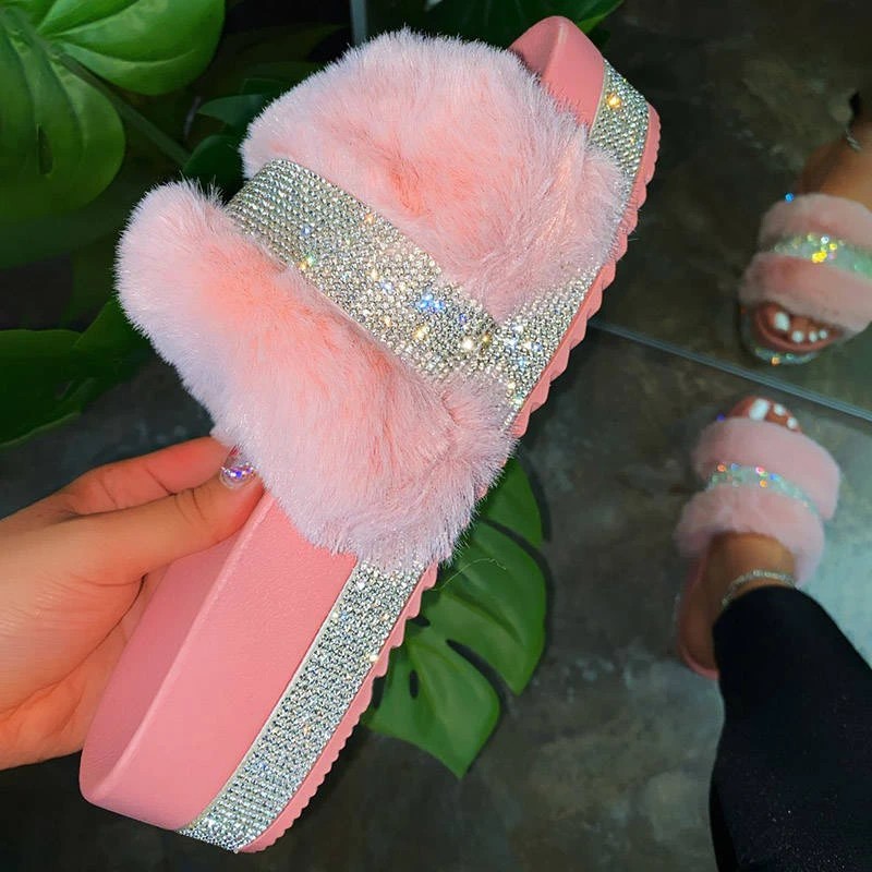 fluffy flat slippers