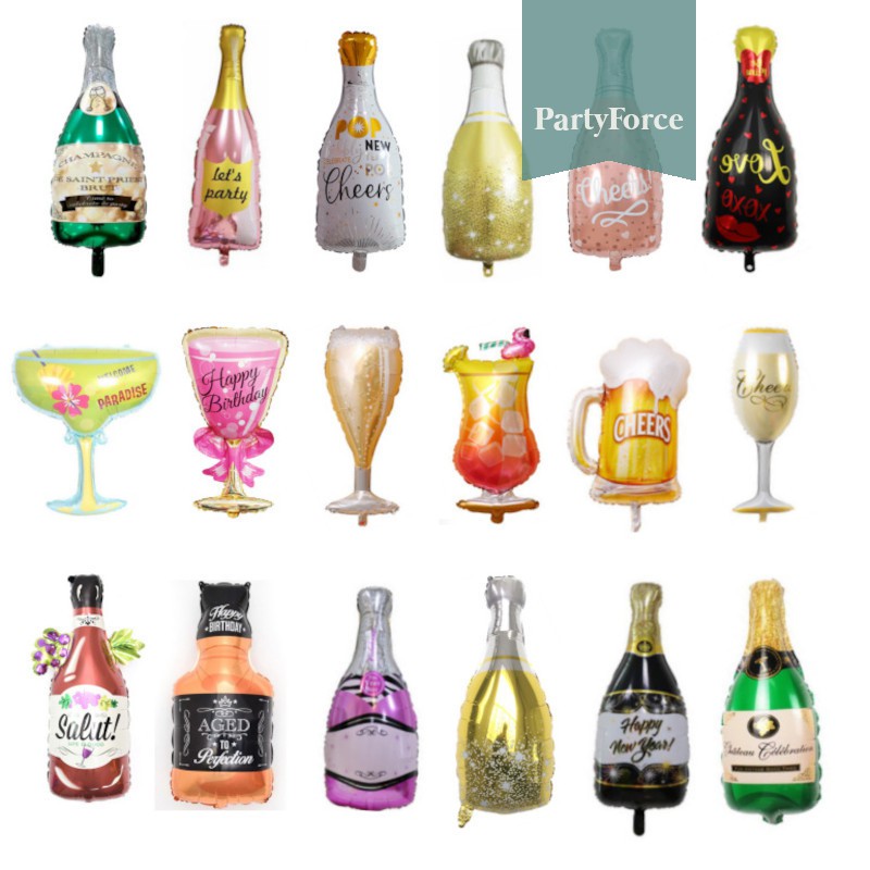 [SG Seller] Large Size Alcohol Wine liquor glass bottle foil balloon