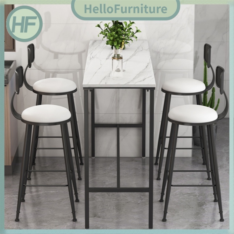 HELLOfurniture Bar Table Italian Slate Dining Table Chair Set Home
